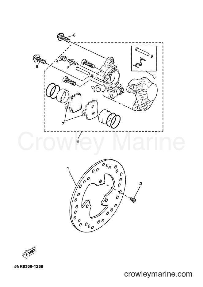 2002 Scooter YP125E - YP125E (5NR8) [040] - REAR BRAKE CALIPER
