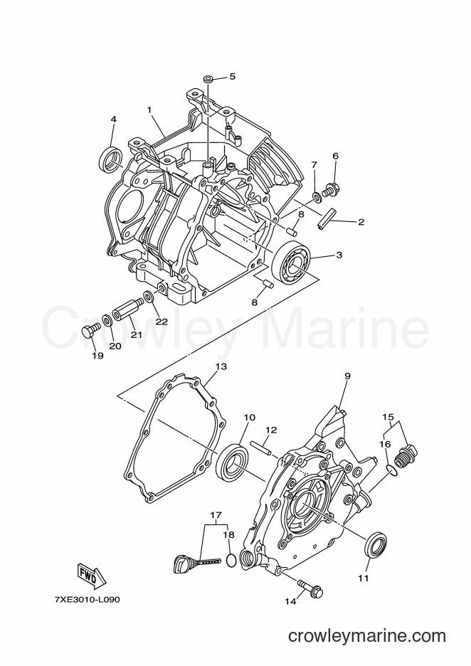 Yamaha Motors YS1070 (7XE3) [010] - CRANKCASE