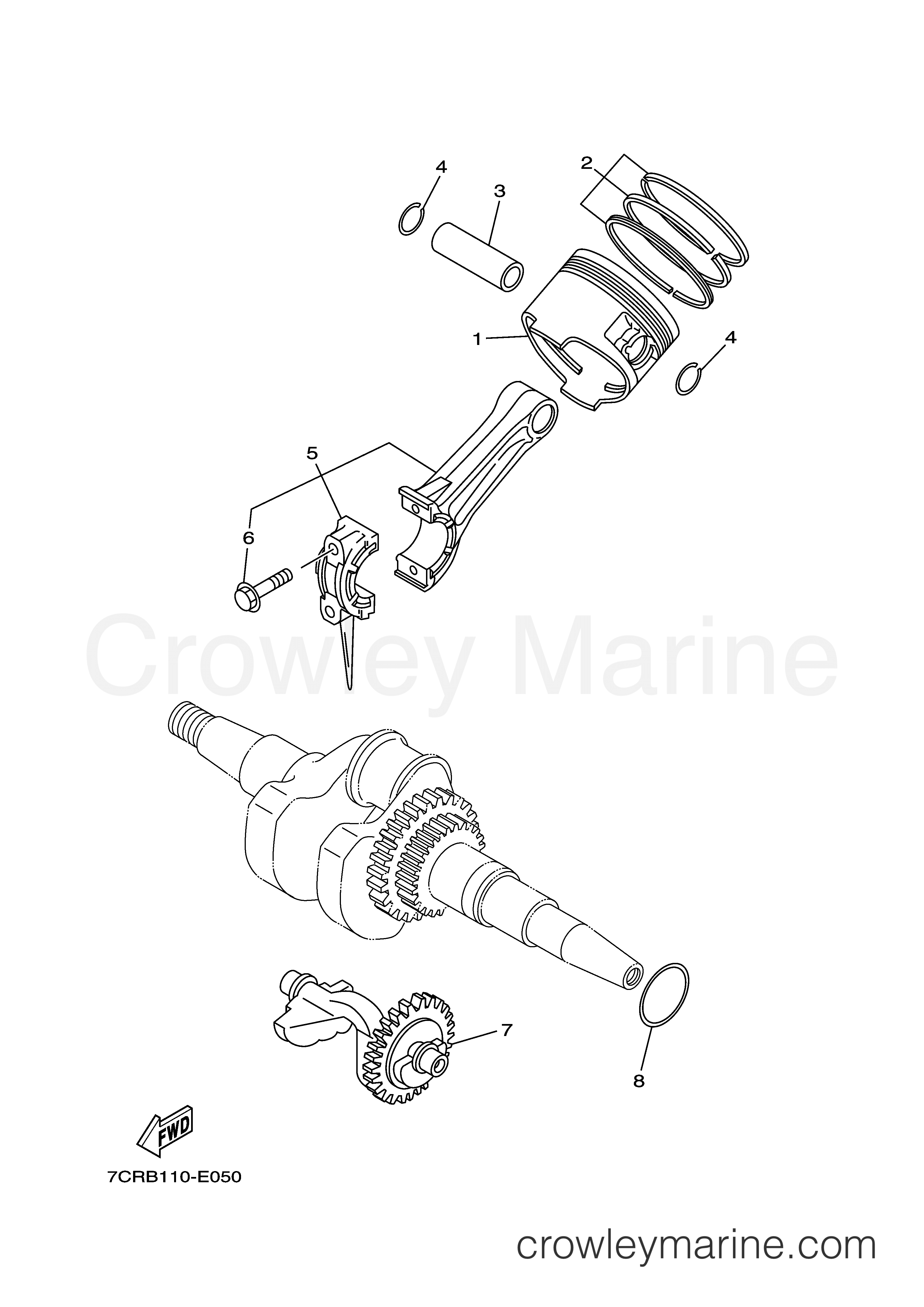 Yamaha Motors MZ300K2UPOD - CRANKSHAFT PISTON