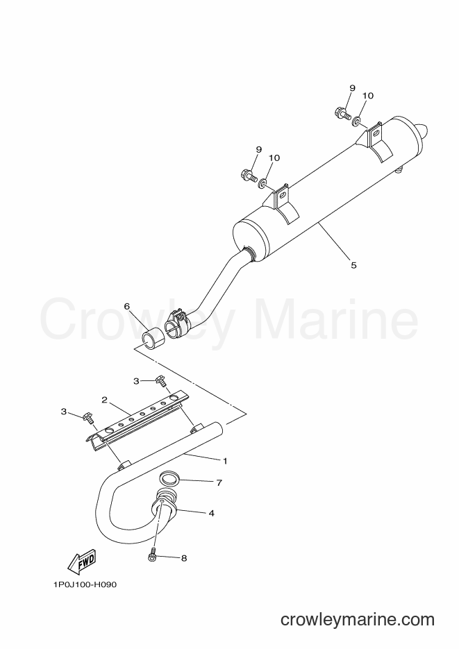 2009 ATV YFM250 - YFM250 (1P0J) [010] - EXHAUST