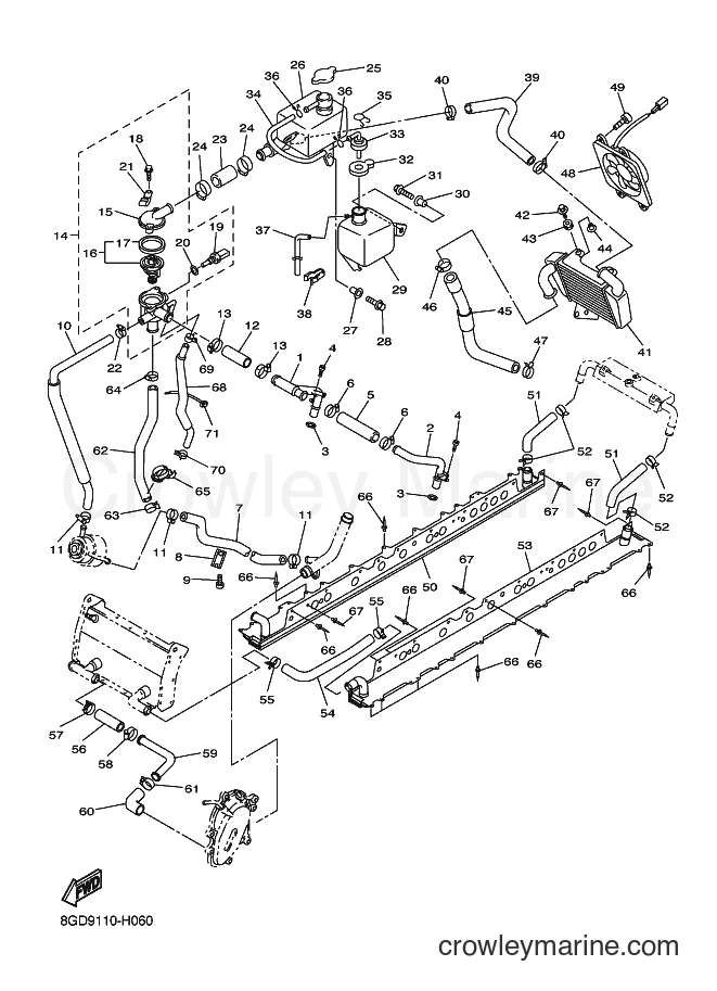2009 Snowmobile RX10GT - RX10GT (8GD9) [020] - RADIATOR & HOSE