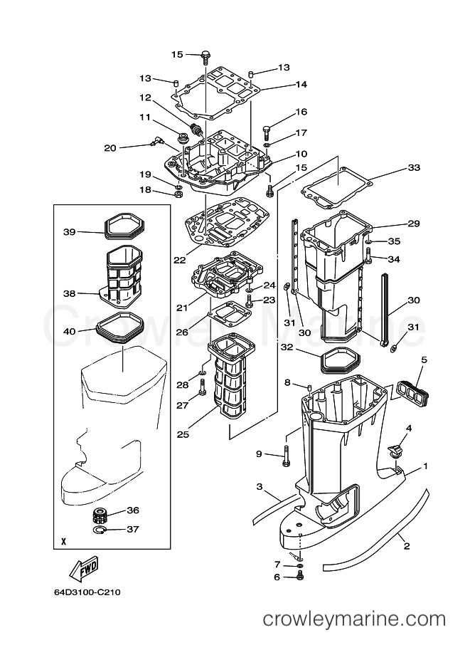 Yamaha Motors L200FETOX (64H3) [080] - UPPER CASING