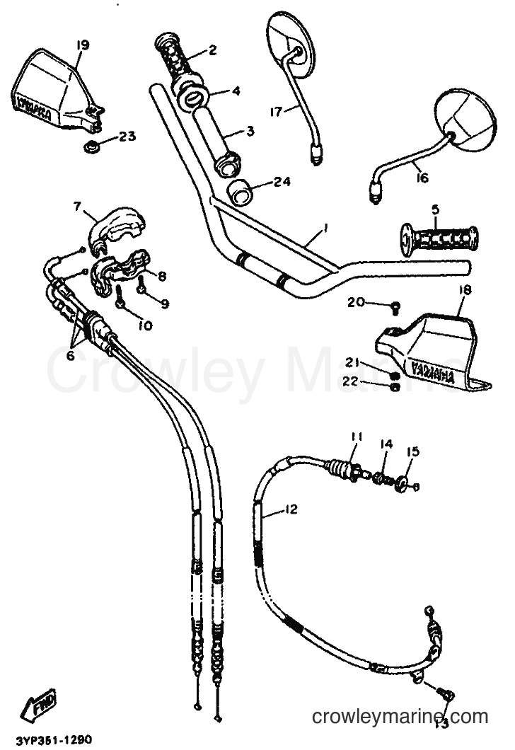 1992 Dirt Bike XT600 - XT600 (4AE2) [999] - STEERING HANDLE & CABLE