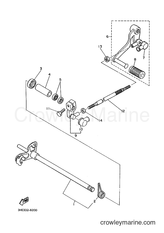 Yamaha Motors FZR600 (3HHD) [010] - SHIFT SHAFT