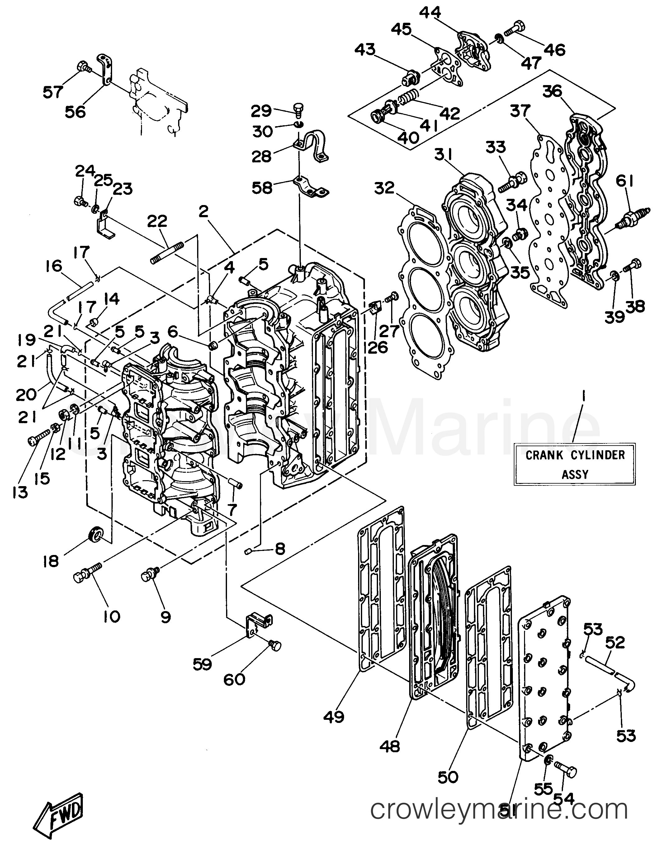 Yamaha Motors 90TLRU - CYLINDER CRANKCASE