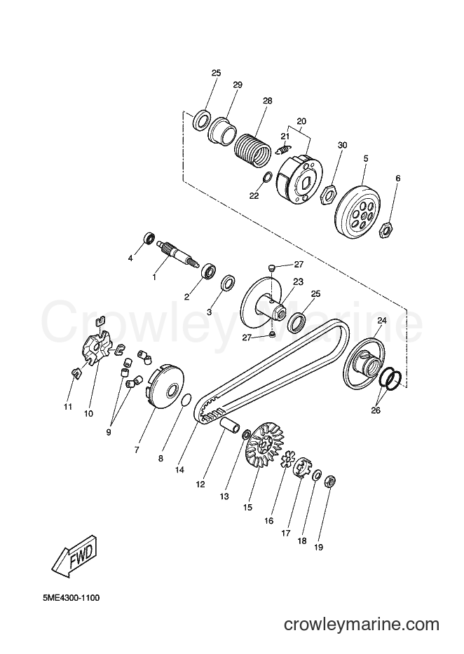 2002 Scooter YQ100 - YQ100 (5ME6) [010] - CLUTCH