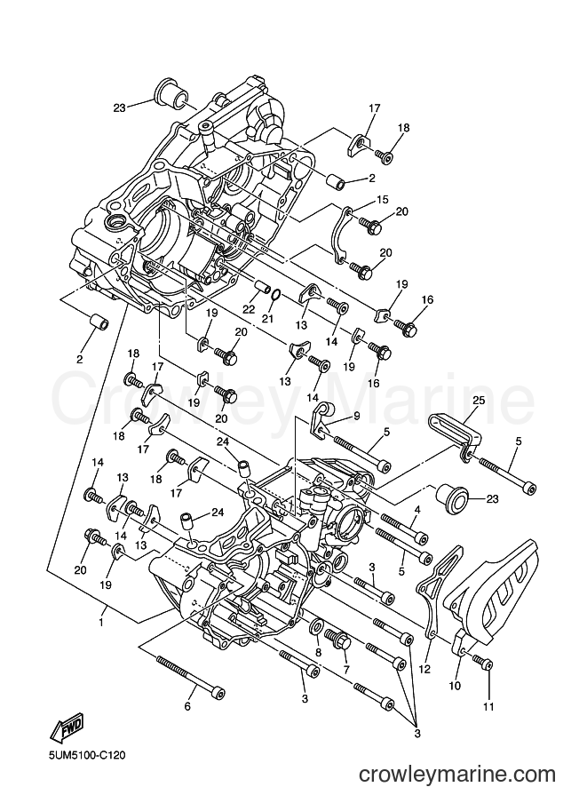 2004 Dirt Bike WR250F - WR250F (5UM6) [090] - CRANKCASE