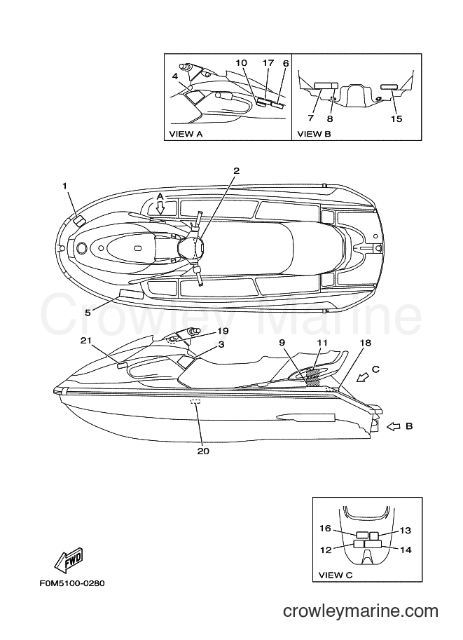 Yamaha Motors JET FOR XL700 (67EA) [03A] - IMPORTANT LABELS 2