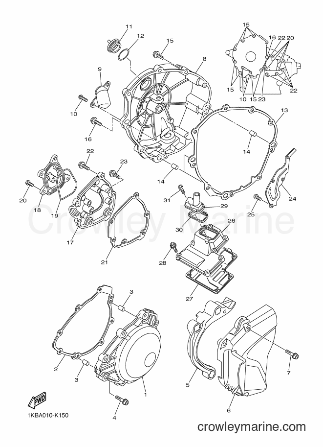 Yamaha Motors YZF-R1 (45B3) [010] - CRANKCASE COVER 1