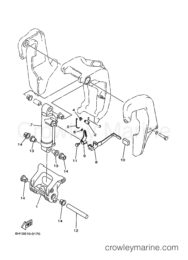 Yamaha Motors 85AETL (6883) [190] - BRACKET 3