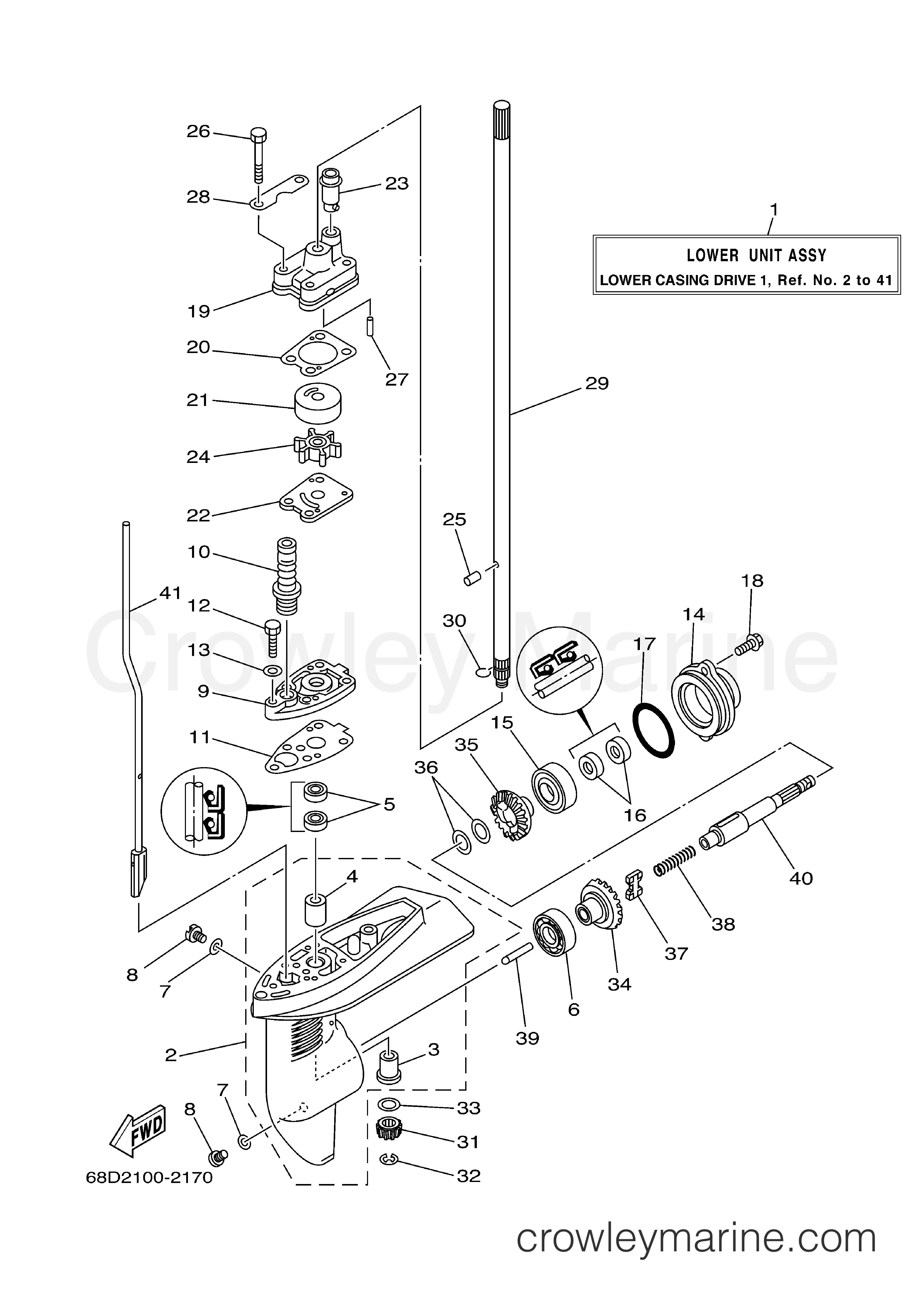 Yamaha Motors F4MLH - LOWER CASING DRIVE 1