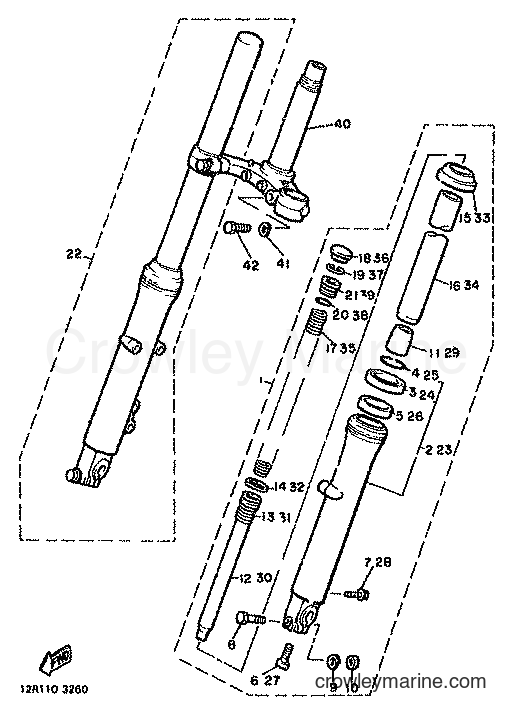 1982 Street Bike XS400 - XS400 (12E) [999] - FRONT FORK