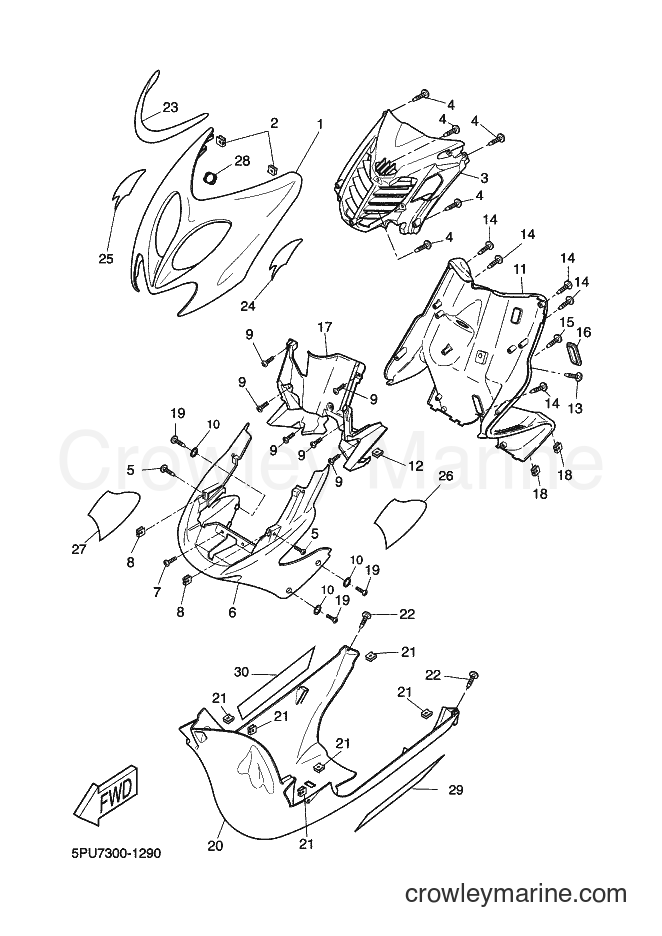 2001 Scooter YQ50L - YQ50L (5PU7) [020] - LEG SHIELD