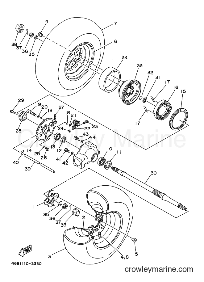 1996 ATV YFM400FW - YFM400FW (4SH2) [010] - REAR WHEEL