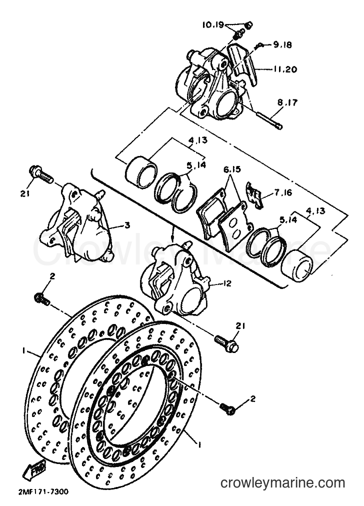 1987 Sport Bike FZ750 T - FZ750 T (2MG) [99A] - FRONT BRAKE CALIPER