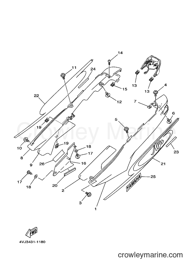 2001 Street Bike V100E - V100E (4VJ4) [010] - SIDE COVER