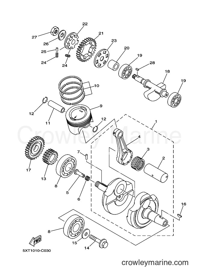 2005 Dirt Bike XG250 - XG250 (4D62) [010] - CRANKSHAFT & PISTON