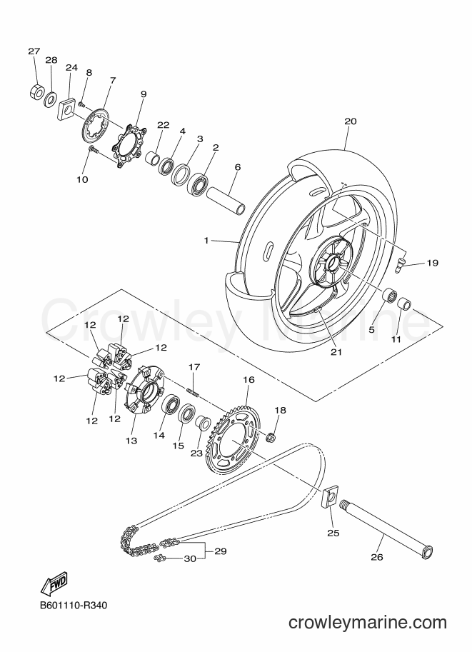 Yamaha Motors YZF-R1S (B603) [010] - REAR WHEEL