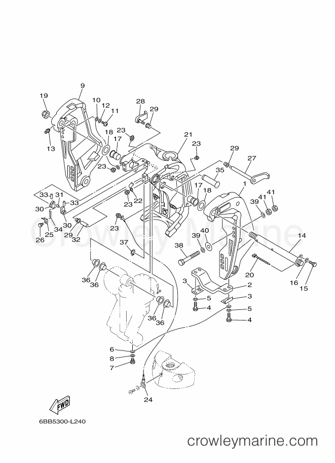 Yamaha Motors F225CET (6BB6) [040] - BRACKET 1