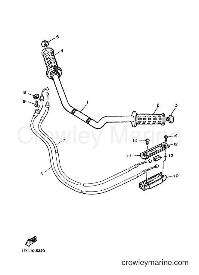 Yamaha Motors VMX12U (2LT0) [010] - STEERING HANDLE & CABLE