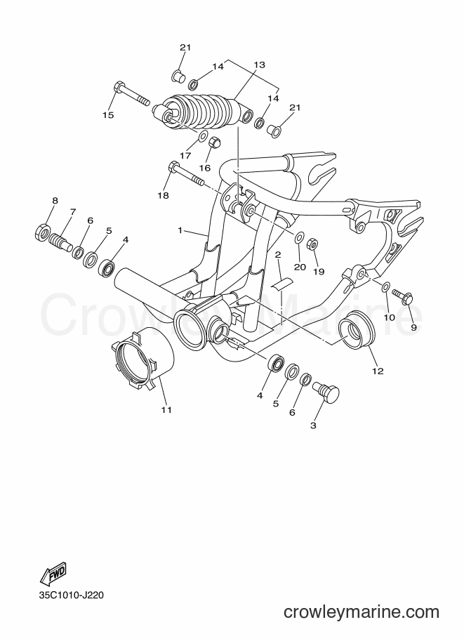 Yamaha Motors XVS400C (35C5) [010] - REAR ARM & SUSPENSION
