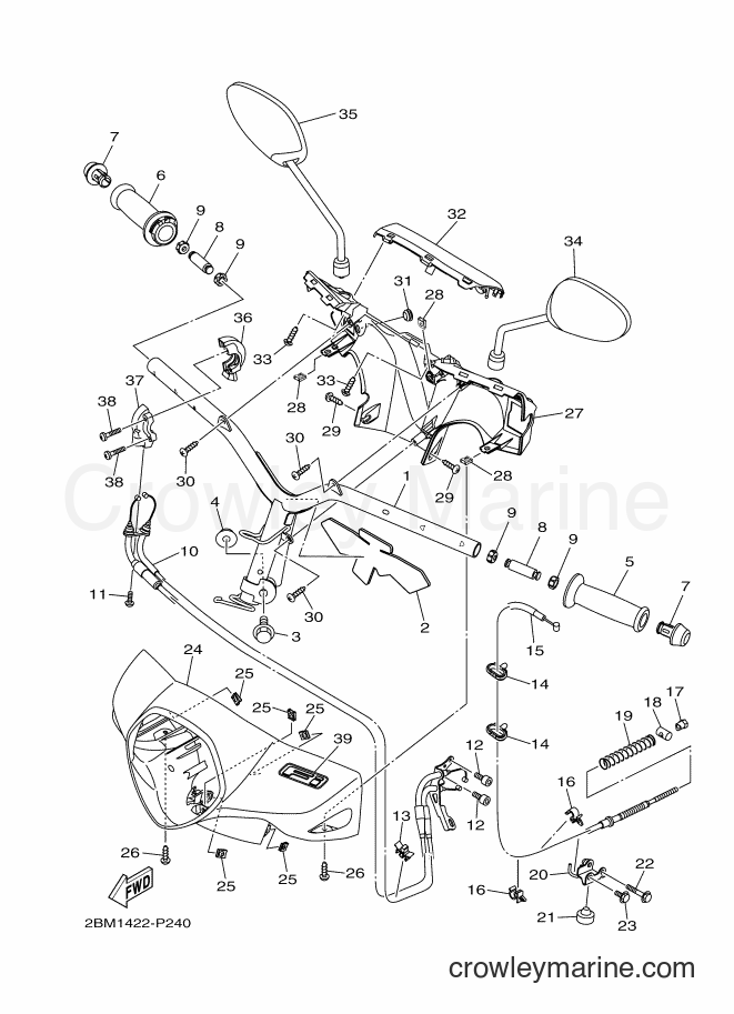 2017 Street Bike LTF125 - LTF125 (2BM7) [010] - STEERING HANDLE & CABLE