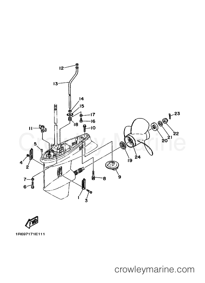 Yamaha Motors 55B (6970) [020] - LOWER CASING & DRIVE 2