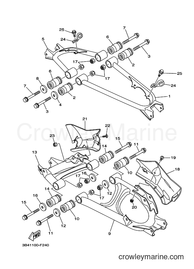 2008 ATV YFM700FWAD - YFM700FWAD (3B4E) [010] - REAR ARM