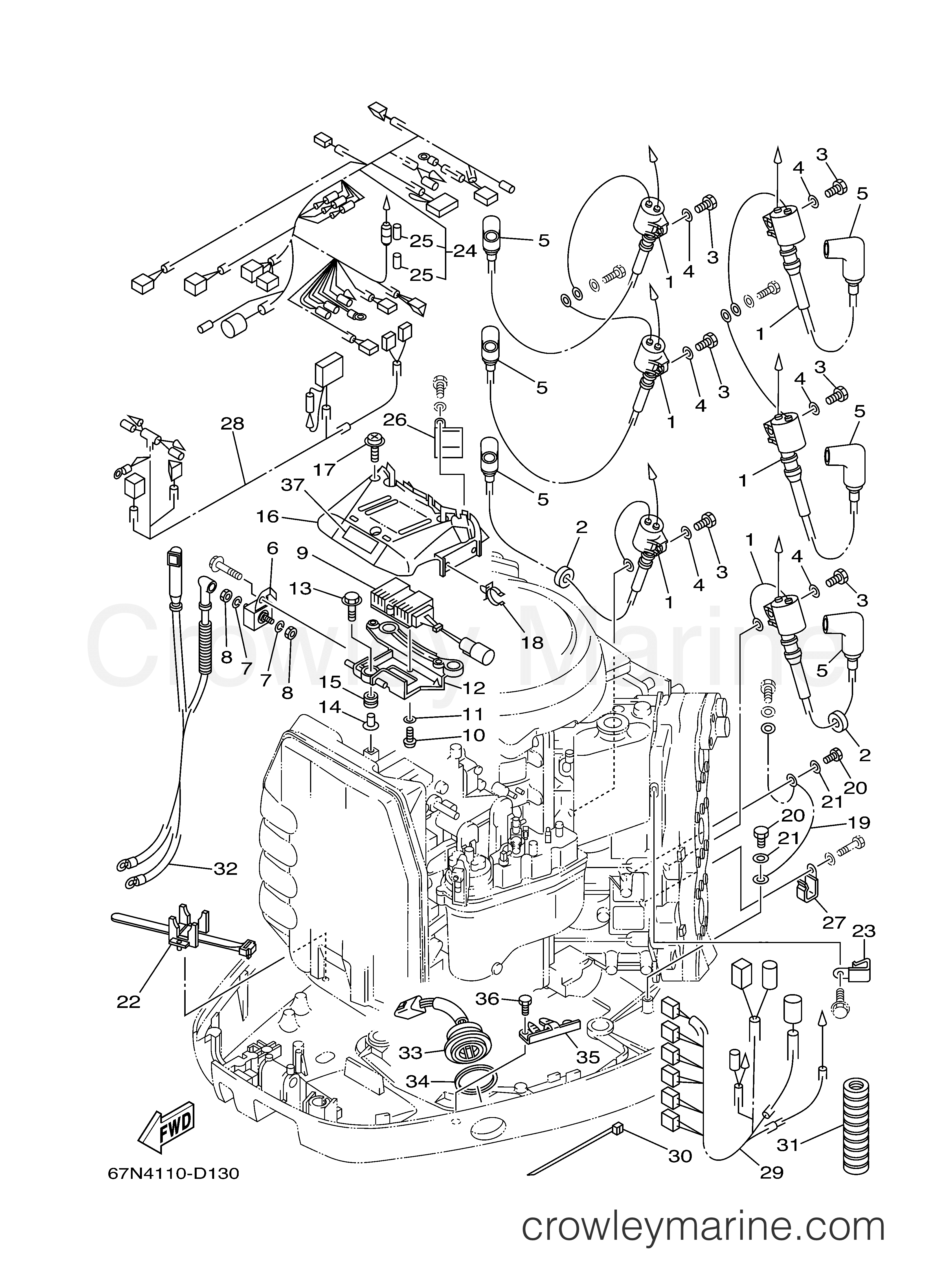 ELECTRICAL 2 - 2005 Yamaha Outboard 150hp DX150TLRD | Crowley Marine