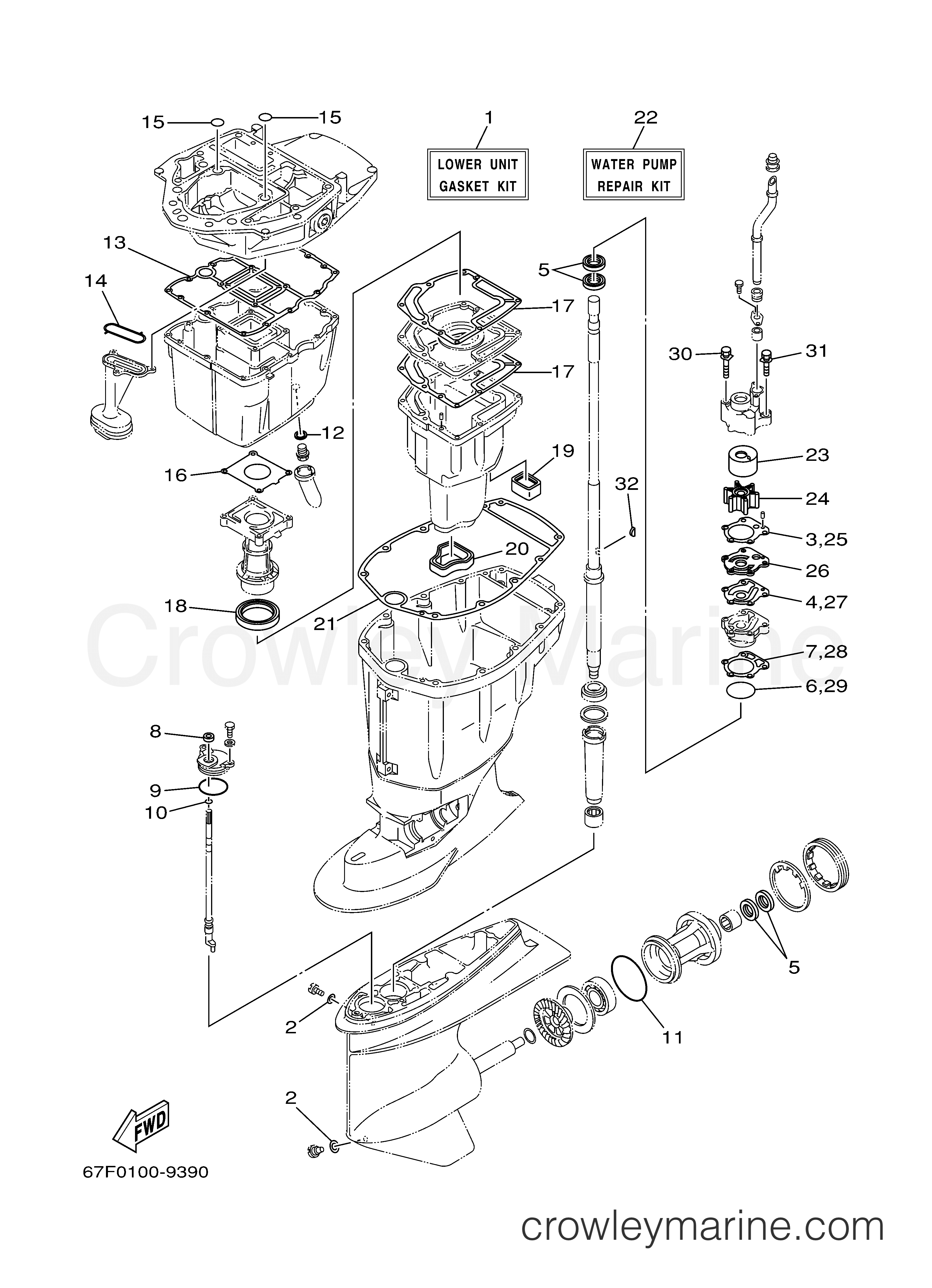 Yamaha Motors F80TLRY - REPAIR KIT 3