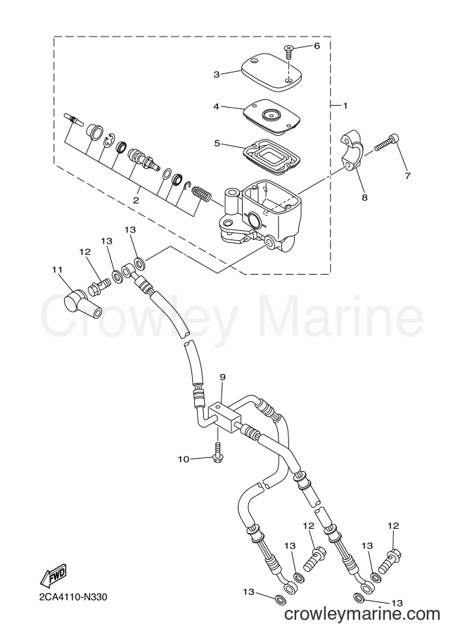 Yamaha Motors XVS1300CT-B (2CAM) [020] - FRONT MASTER CYLINDER