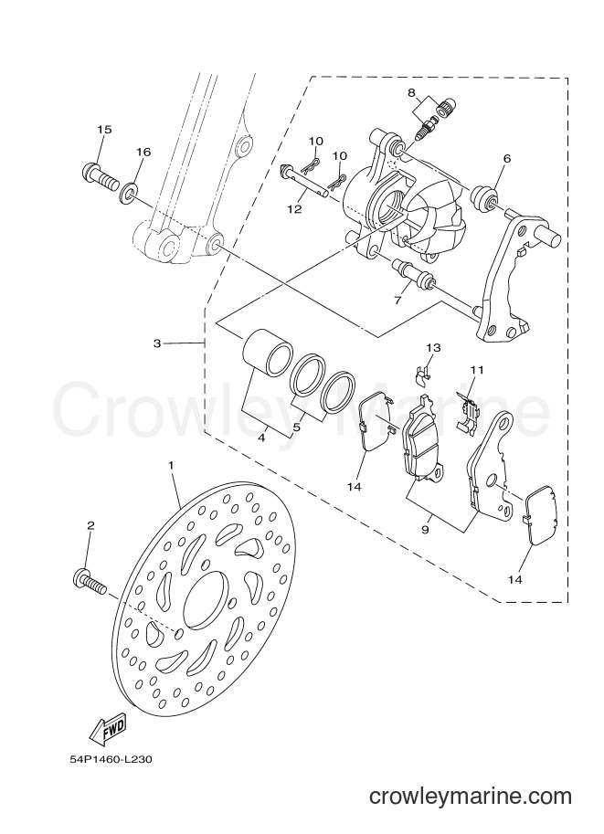 2012 Scooter AL115F - AL115F (54P1) [010] - FRONT BRAKE CALIPER
