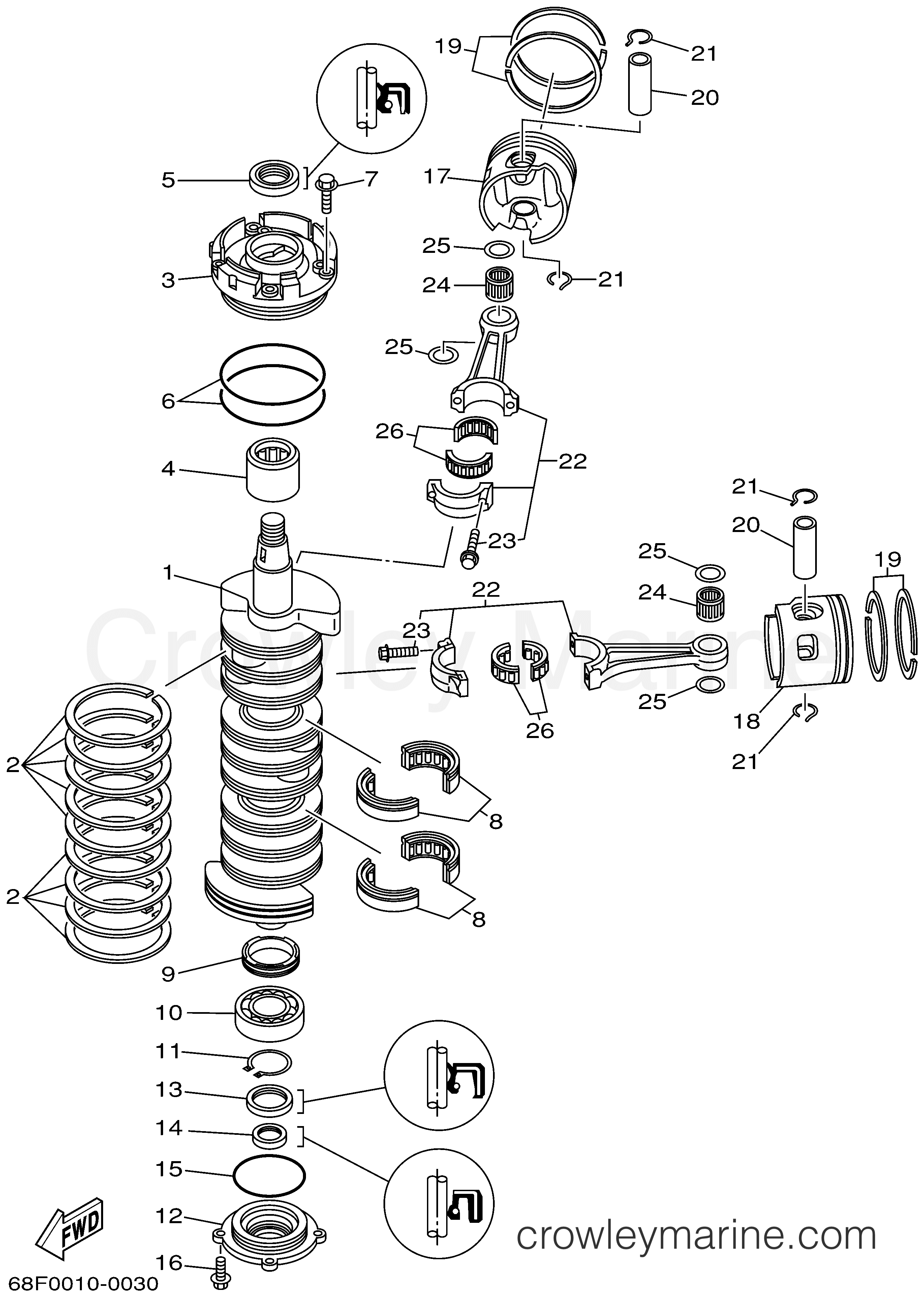 Yamaha Motors Z200TXRA - CRANKSHAFT PISTON