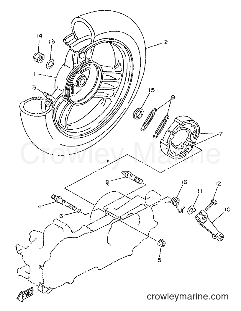 1996 Scooter YA50M - YA50M (5AK1) [999] - REAR WHEEL