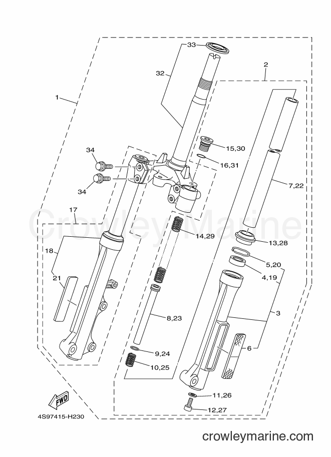 Yamaha Motors T110C (40B1) [010] - FRONT FORK