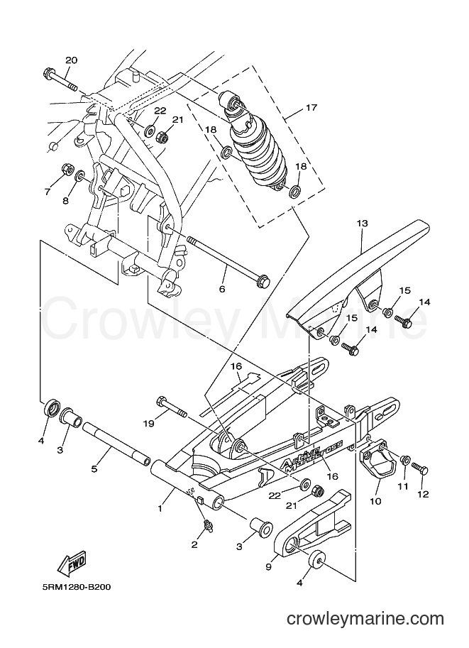Yamaha Motors XTZ125E (5YM3) [010] - REAR ARM & SUSPENSION
