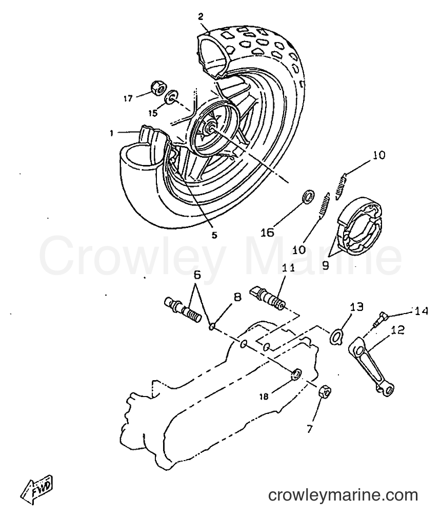 1998 Scooter CW50RSX - CW50RSX (5CD3) [010] - REAR WHEEL