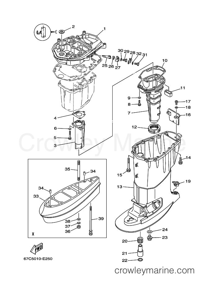 Yamaha Motors F30AETL (69H6) [340] - UPPER CASING