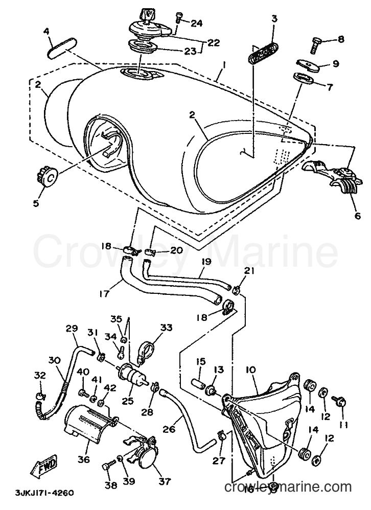 1994 Cruiser XV1100 - XV1100 (3EF5) [999] - FUEL TANK
