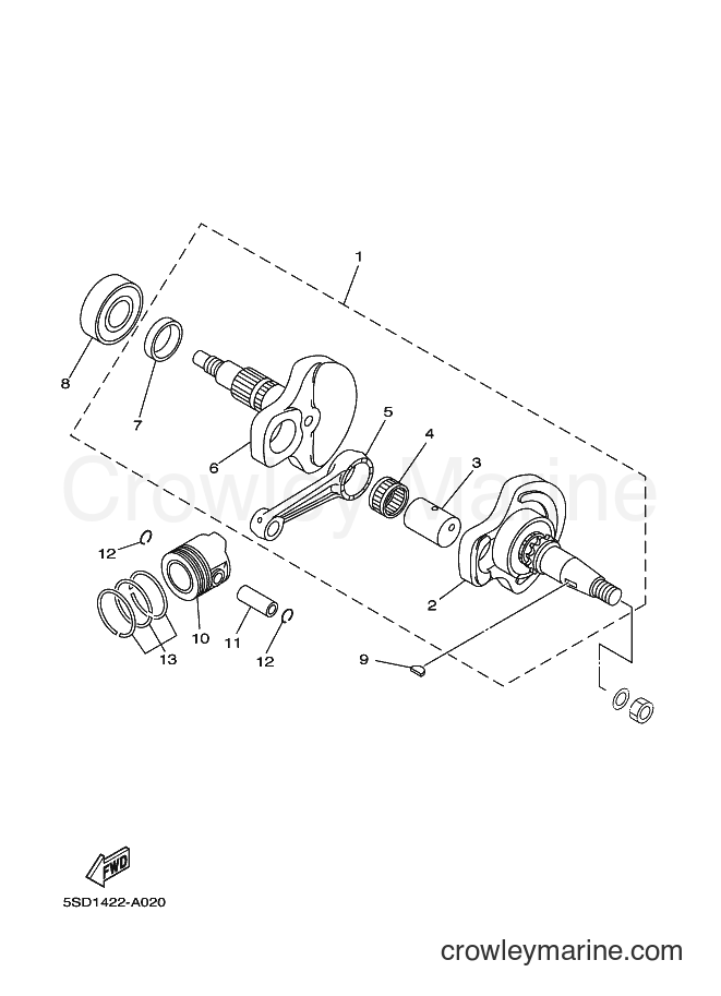 Yamaha Motors T105E (5SD2) [010] - CRANKSHAFT & PISTON