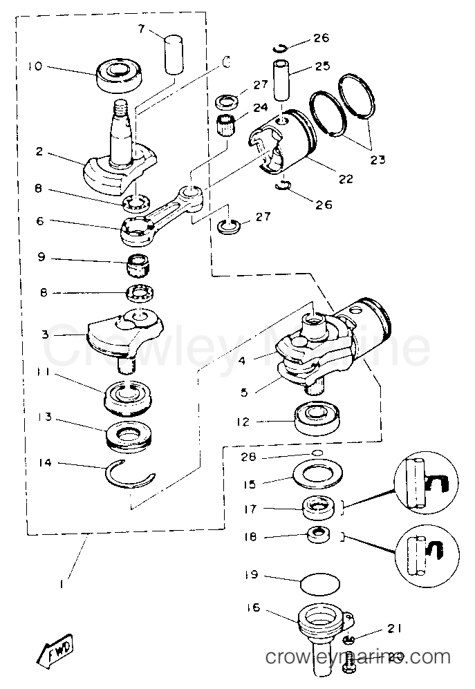 Yamaha Motors C30ELRP - CRANK PISTON