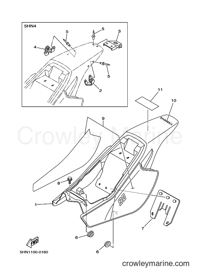 2000 Dirt Bike TTR90 - TTR90 (5HN3) [020] - SIDE COVER