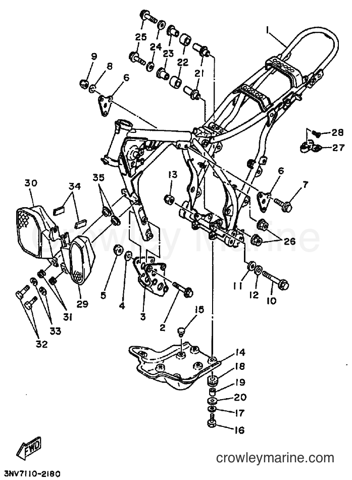 1993 Dirt Bike XT350 - XT350 (3NVC) [010] - FRAME