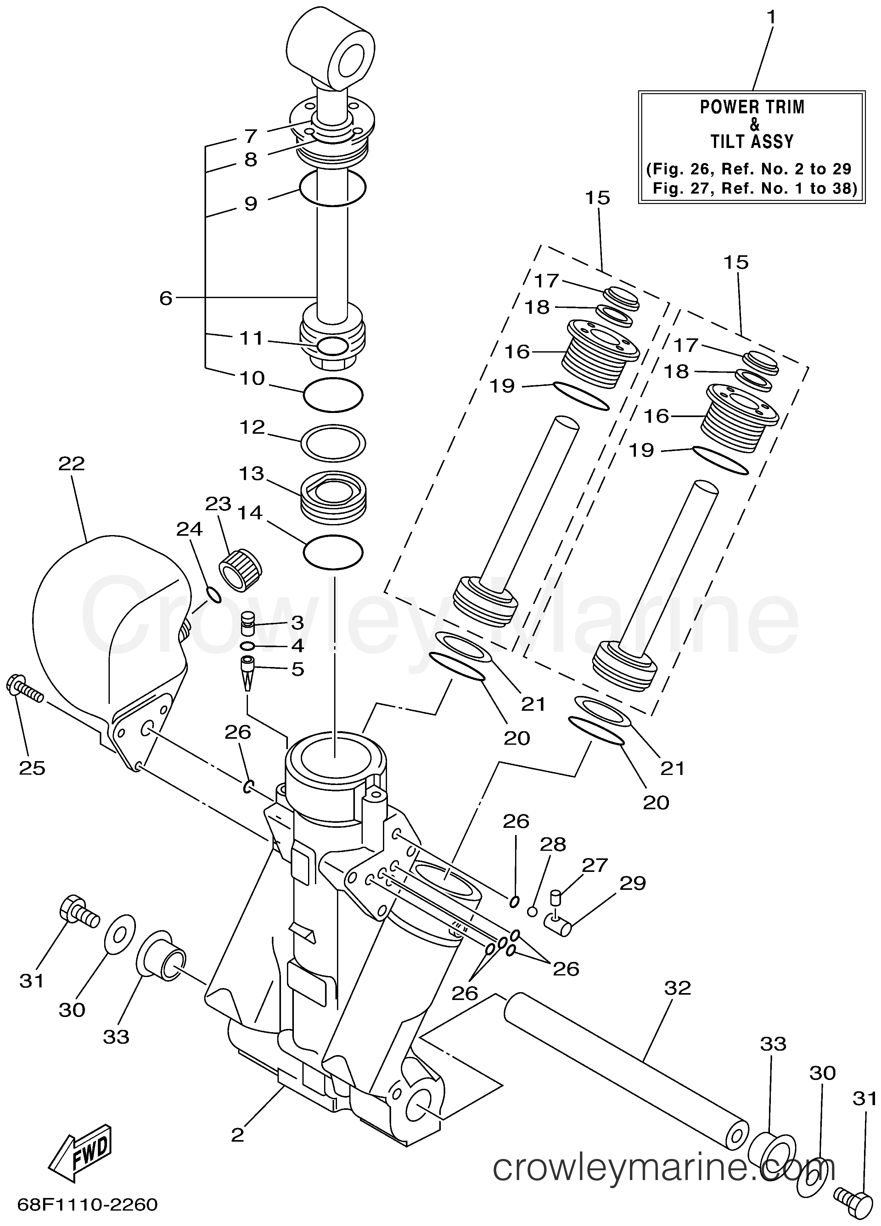 POWER TRIM TILT ASSY 1 - 2002 Yamaha Outboard 200hp ... yamaha 292 wiring diagram 