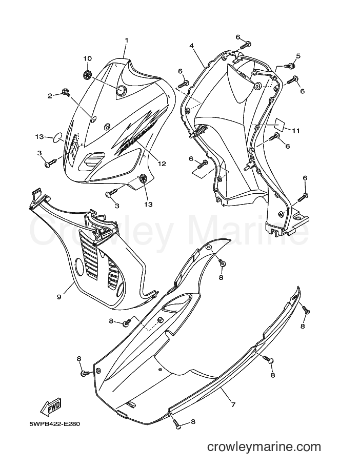 Yamaha Motors AL115C (5WPB) [010] - LEG SHIELD