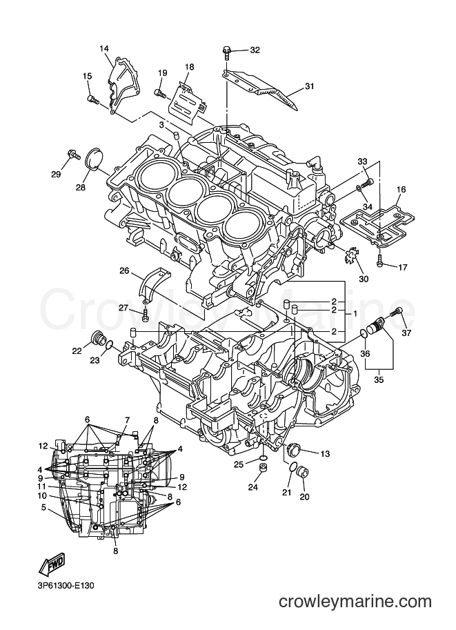 2008 Sport Bike FJR1300A - FJR1300A (3P6J) [010] - CRANKCASE