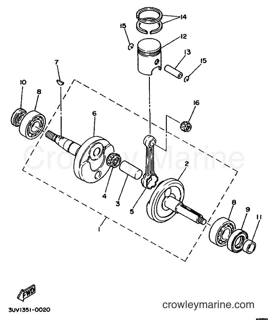 1990 Scooter SH50 - SH50 (3UV2) [999] - CRANKSHAFT & PISTON