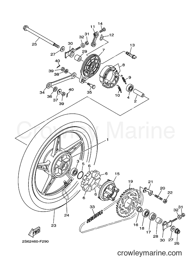 2009 Scooter T135SEC - T135SEC (1S76) [010] - REAR WHEEL