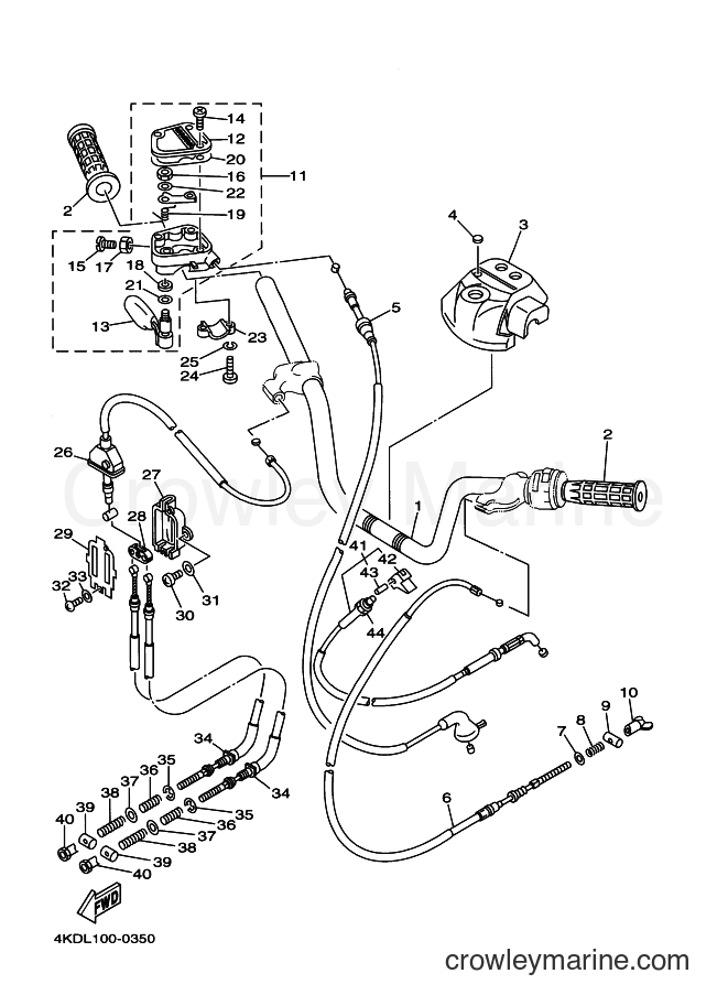 Yamaha Motors YFB250FW (4KDR) [020] - STEERING HANDLE & CABLE