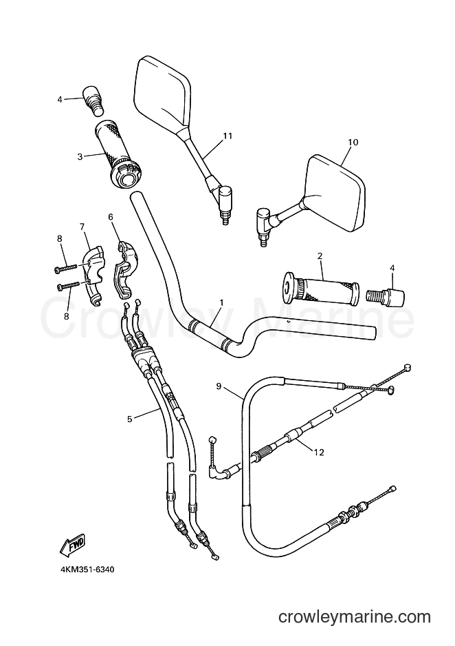 2002 Street Bike XJ900S - XJ900S (4KMD) [050] - STEERING HANDLE & CABLE